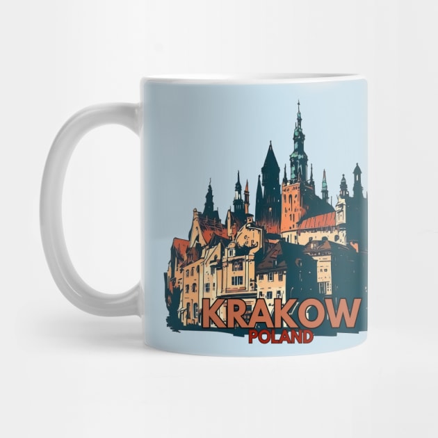 Krakow poland cityscape by TomFrontierArt